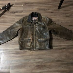 Leather biker jacket